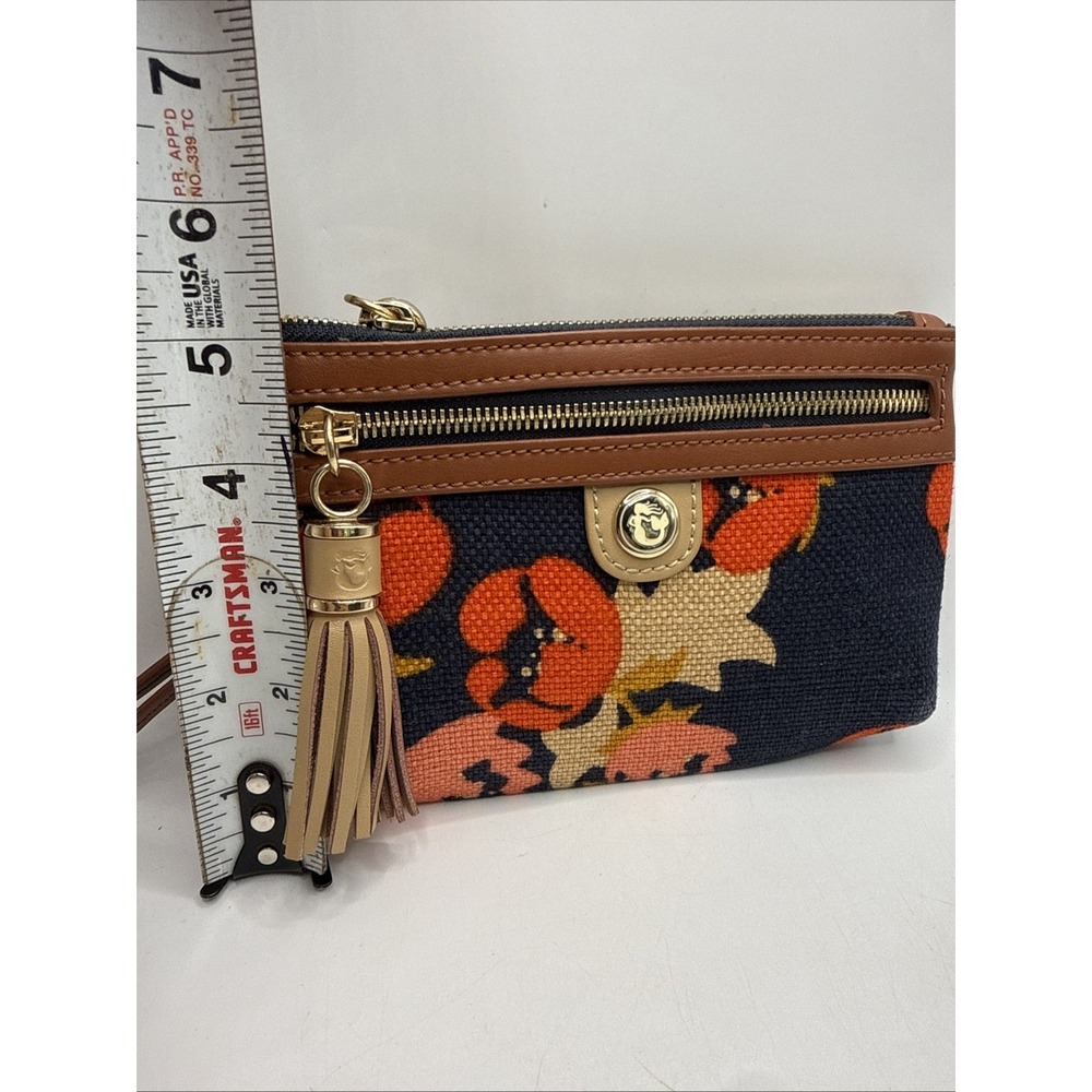 Spartina 449 Waving Girl Tassel Wristlet Floral Wallet Bag Travel - Picture 12 of 12